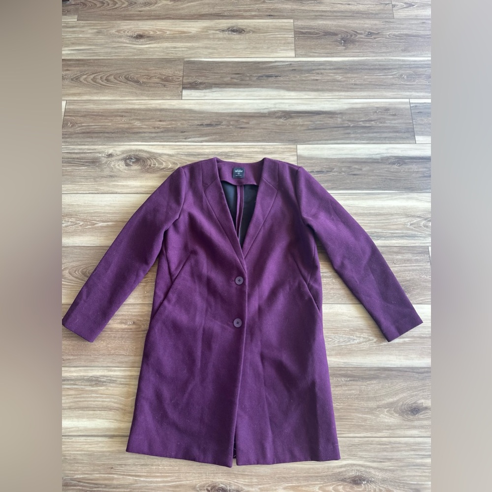 kate spade Plum Wool Blend Pea Coat